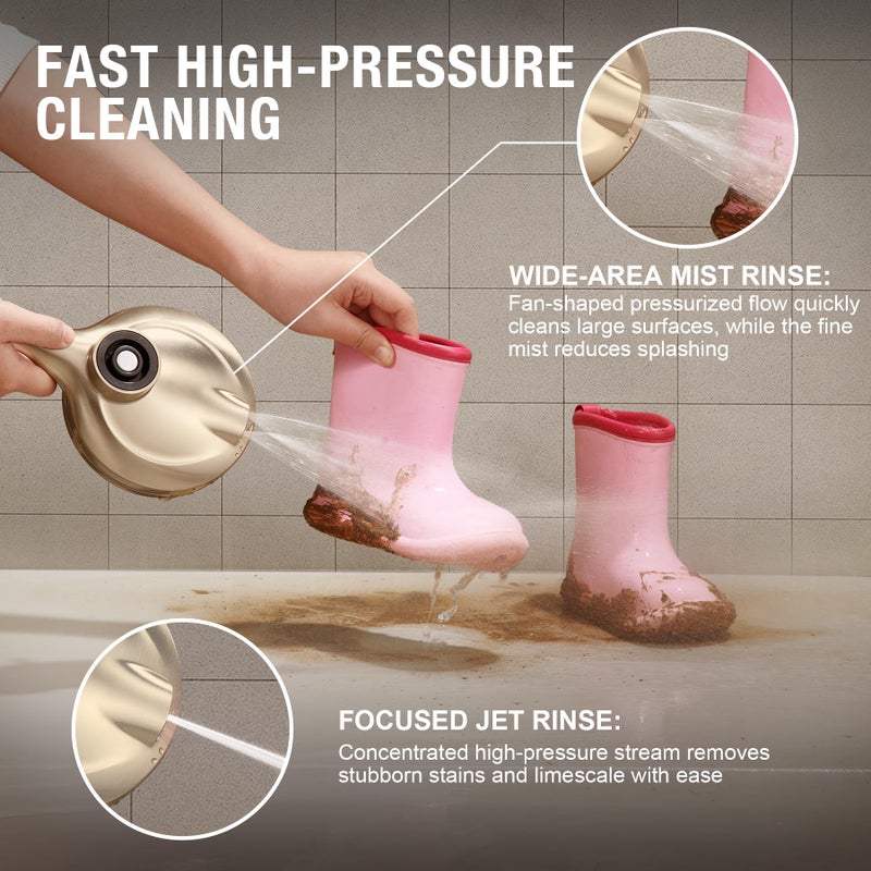 LAVA ODORO Handheld Shower Head with Magnetic Docking System, 10-Function High Pressure Detachable Shower Head, 5-inch Showerhead with 72 Inch Hose, Remote Dock, Brushed Nickel, SH180-BN-D - Image 5