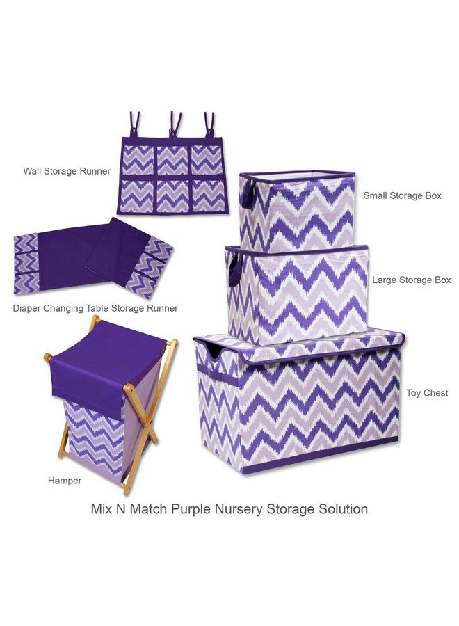 باكاتي Bacati - صندوق ألعاب ميكس إن ماتش إيكات شيفرون/نقاط أرجوانية - Image 3