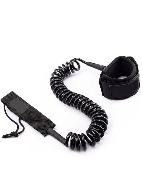 Leash Coiled 10 Strong 7mm Cord, Comfortable Padded Neoprene Ankle Cuff Stand up Paddle Board with Double Swivels Anti-rust, Flexible Surfboard