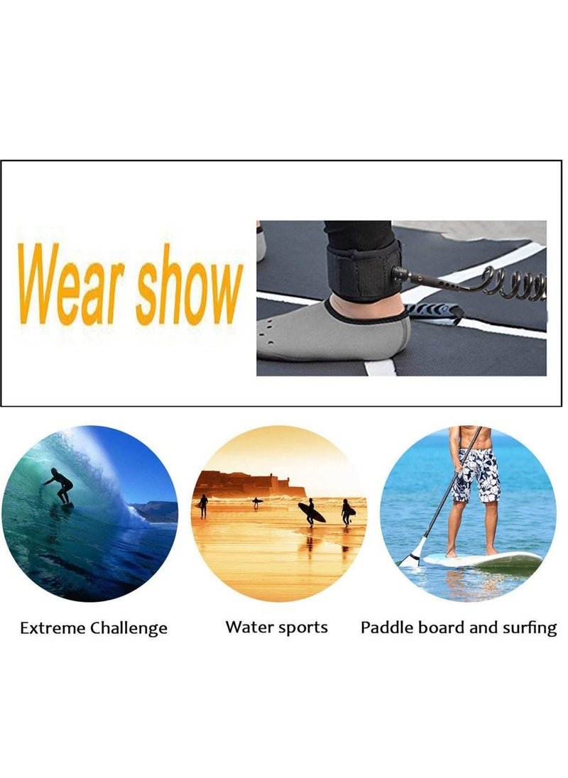 Y&D - Leash Coiled 10 Strong 7mm Cord, Comfortable Padded Neoprene Ankle Cuff Stand up Paddle Board with Double Swivels Anti-rust, Flexible Surfboard - Image 1