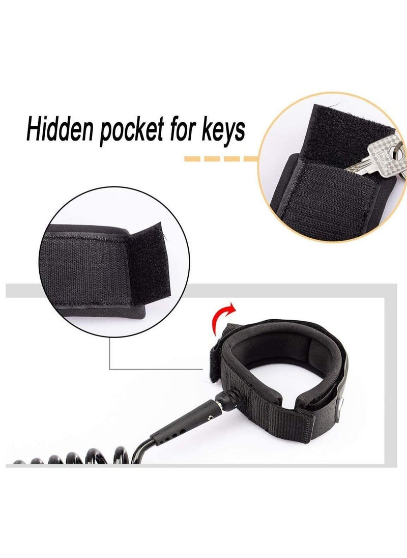 Y&D - Leash Coiled 10 Strong 7mm Cord, Comfortable Padded Neoprene Ankle Cuff Stand up Paddle Board with Double Swivels Anti-rust, Flexible Surfboard - Image 1
