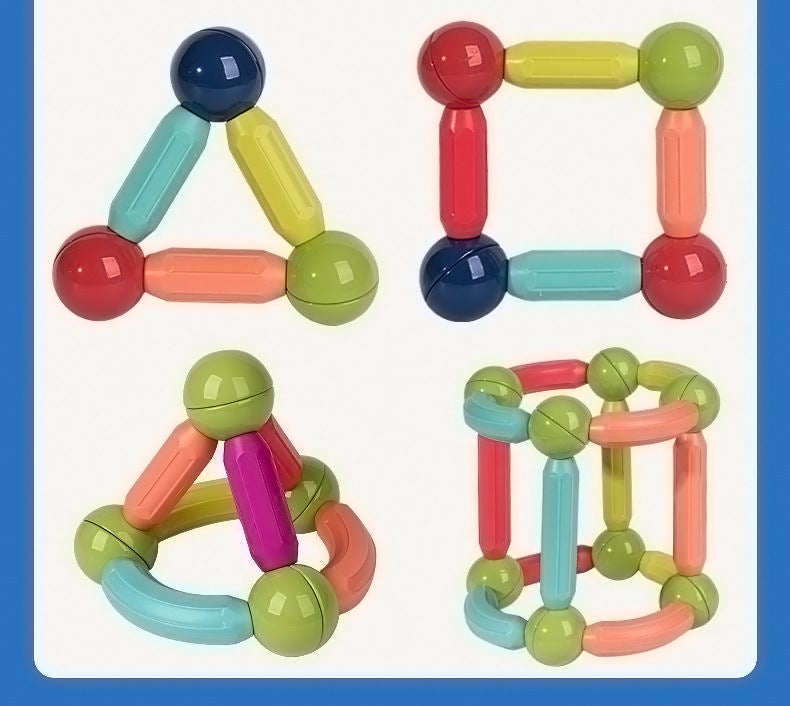 42-Piece Magnetic Building Blocks Stick Set with Storage Box, Educational Construction Toys for Kids (29x7x22cm) - Image 2