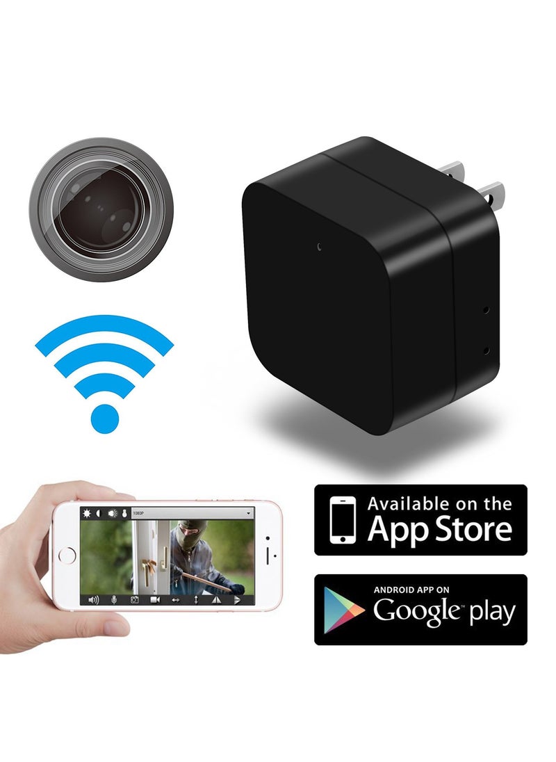 MIIGA MIIGA Hidden Camera Mini HD Spy 1080p WiFi Remote View Motion Detection Charging Phones Home Security  - Image 1