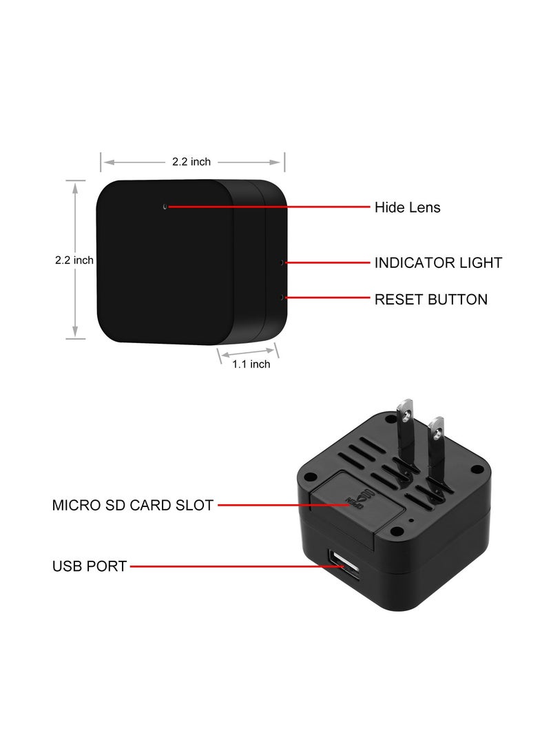 MIIGA MIIGA Hidden Camera Mini HD Spy 1080p WiFi Remote View Motion Detection Charging Phones Home Security  - Image 2