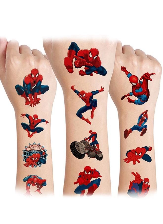 Generic - 8 Pcs Spider man Temporary Tattoos Sticker Set, Superhero Avengers Temporary Fake Tattoos for Boys, Cute Spider Cartoon Birthday Party Supplies Decoration, Game Activities Reward Gifts Party Favors - Image 1