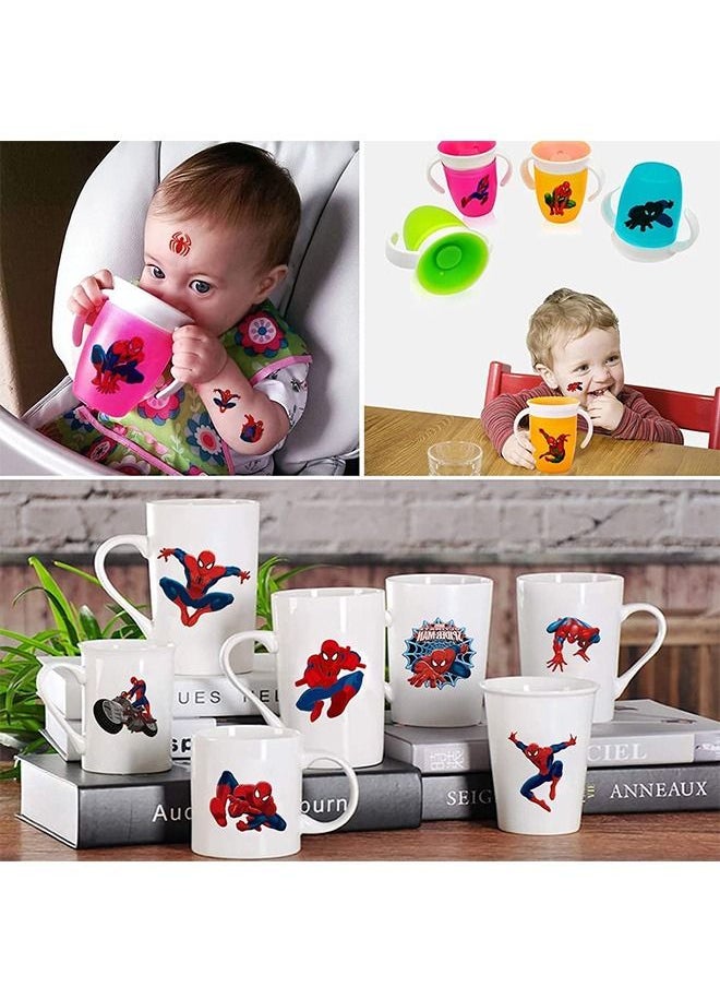 Generic - 8 Pcs Spider man Temporary Tattoos Sticker Set, Superhero Avengers Temporary Fake Tattoos for Boys, Cute Spider Cartoon Birthday Party Supplies Decoration, Game Activities Reward Gifts Party Favors - Image 1