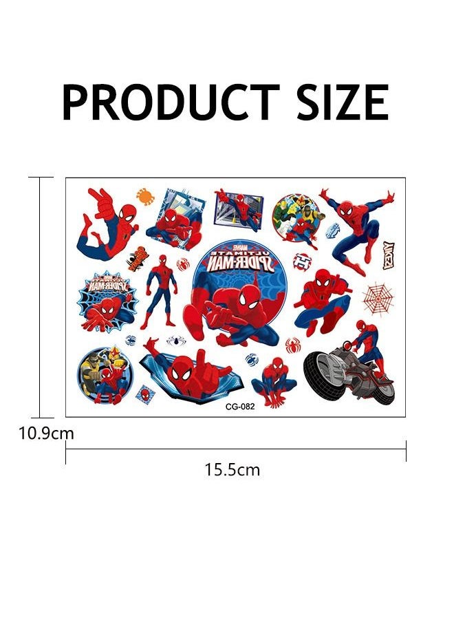 Generic - 8 Pcs Spider man Temporary Tattoos Sticker Set, Superhero Avengers Temporary Fake Tattoos for Boys, Cute Spider Cartoon Birthday Party Supplies Decoration, Game Activities Reward Gifts Party Favors - Image 1