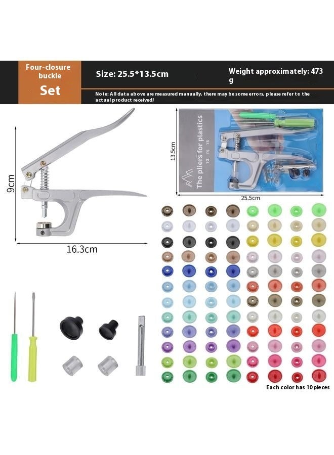 Complete Plastic Snaps Hand-held Pliers Tool Installs No-Sew on Snap Fastener Press Attacher Punch  - Image 5