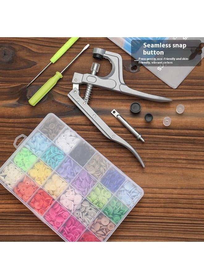 Complete Plastic Snaps Hand-held Pliers Tool Installs No-Sew on Snap Fastener Press Attacher Punch  - Image 2