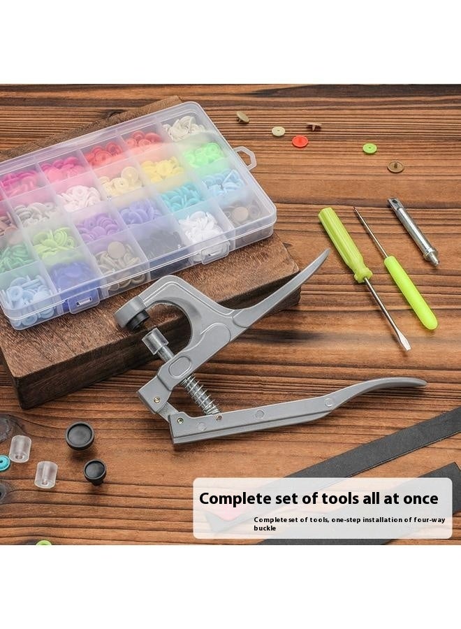 Complete Plastic Snaps Hand-held Pliers Tool Installs No-Sew on Snap Fastener Press Attacher Punch  - Image 3