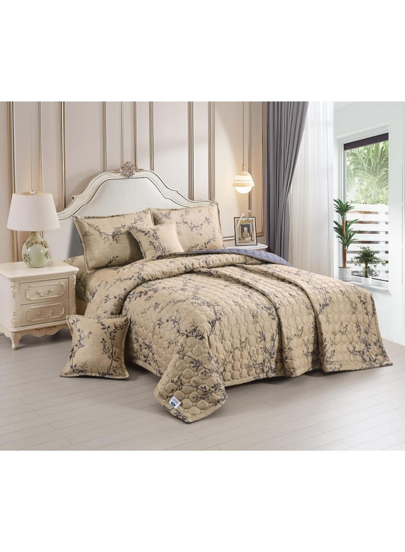 مون طقم لحاف نفرين مضغوط مشجر 6 قطع مقاس اللحاف 240x220 سم - Image 1