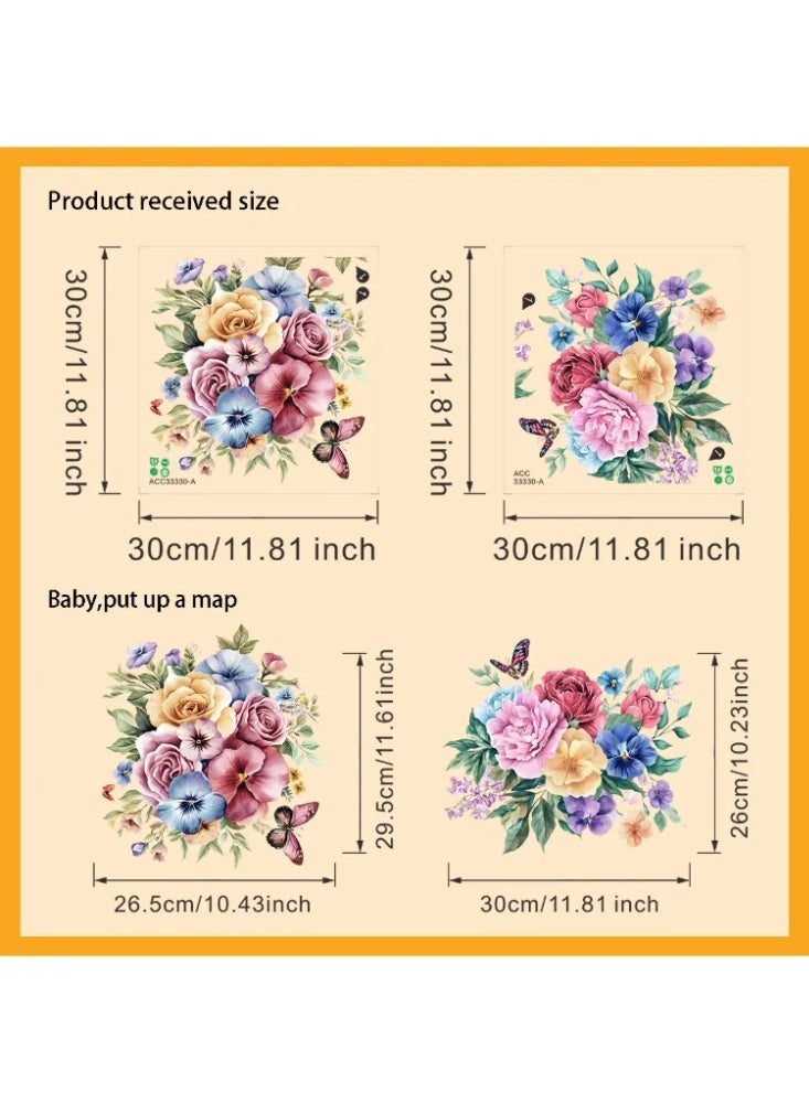 3D Embossed Peony & Butterfly Toilet Sticker, Waterproof Removable Bathroom Decor Decal - Image 5