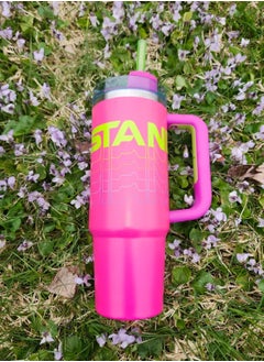 Reverb 40oz Ultra-Resilient Hot Magenta Stainless Steel Insulated Tumbler – Oversized Travel Mug with Advanced Double-Wall Vacuum Seal for Maximum Temperature Retention – Flip-Top Leakproof Lid & Eco-Friendly Reusable Straw – Hot & Cold Drink Thermal Cup for Gym, Office, Commute, Travel & Outdoor Use