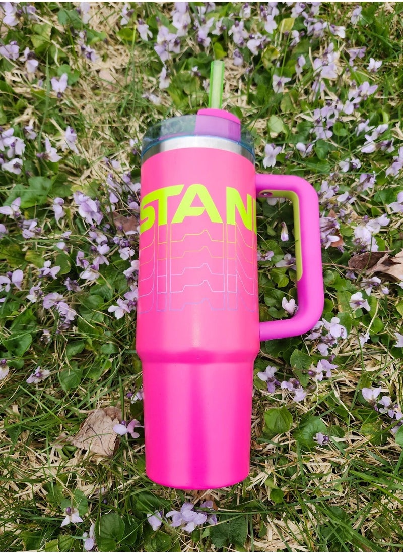 Stanley - Reverb 40oz Ultra-Resilient Hot Magenta Stainless Steel Insulated Tumbler – Oversized Travel Mug with Advanced Double-Wall Vacuum Seal for Maximum Temperature Retention – Flip-Top Leakproof Lid & Eco-Friendly Reusable Straw – Hot & Cold Drink Thermal Cup for Gym, Office, Commute, Travel & Outdoor Use - Image 1