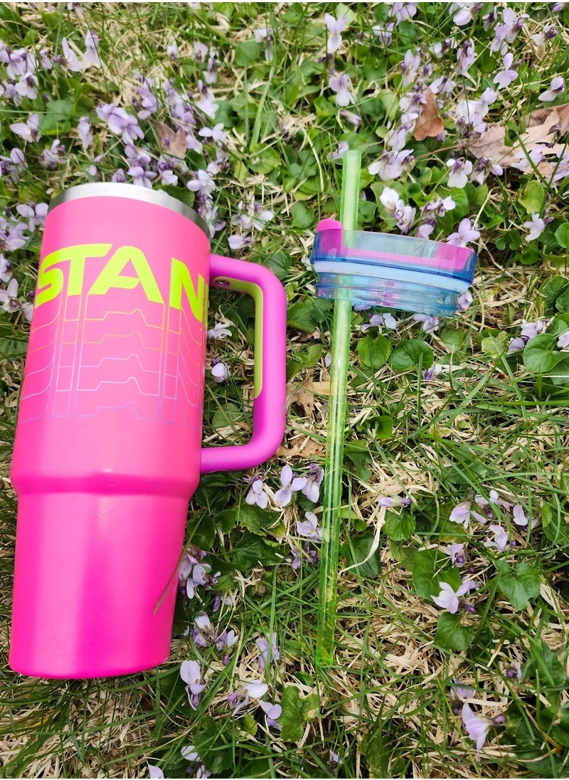 Stanley - Reverb 40oz Ultra-Resilient Hot Magenta Stainless Steel Insulated Tumbler – Oversized Travel Mug with Advanced Double-Wall Vacuum Seal for Maximum Temperature Retention – Flip-Top Leakproof Lid & Eco-Friendly Reusable Straw – Hot & Cold Drink Thermal Cup for Gym, Office, Commute, Travel & Outdoor Use - Image 1