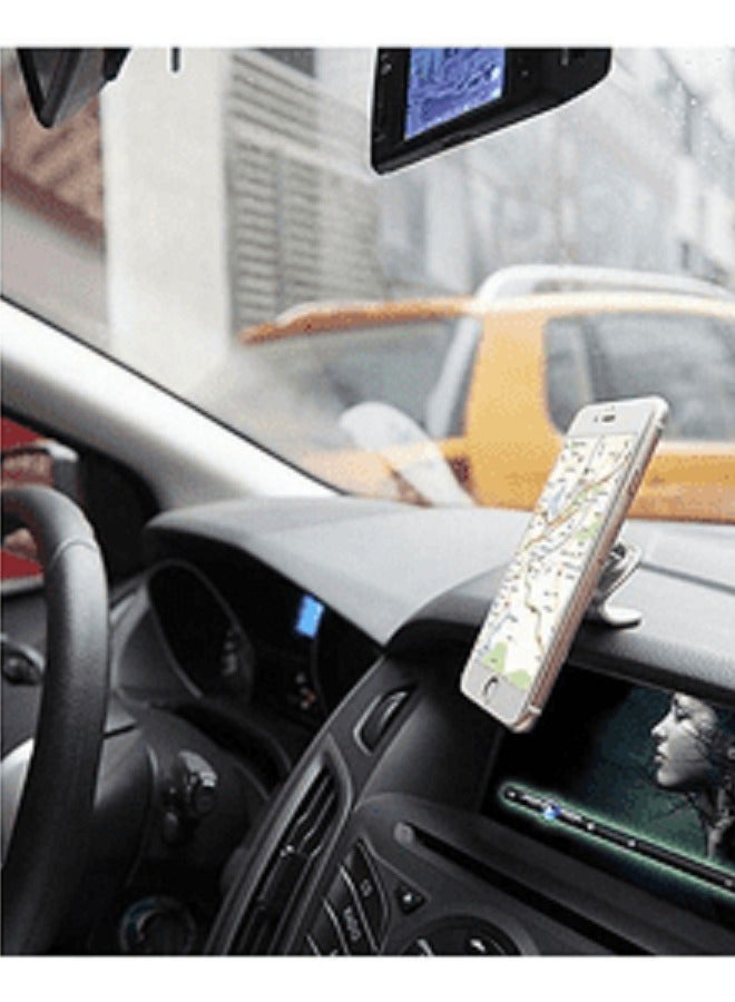 حامل هاتف خلوي مغناطيسي عالمي للسيارة مع حامل حلقي فضي - Image 4