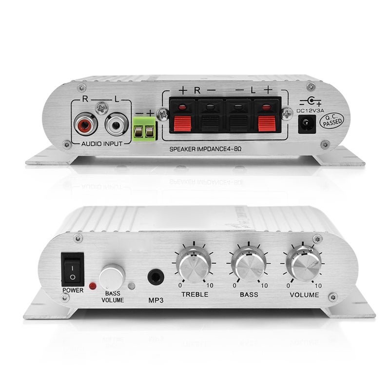 مضخم صوت رقمي سلسلة Mini HiFi 2.1 ستيريو باس للأوتوموبيل والمكان المُقيم — أسود - Image 5
