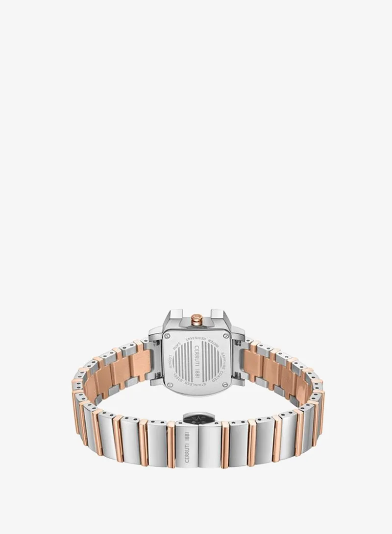 CERRUTI 1881 Silver/Rose Gold Women's Cavallina 29mm Silver White Dial Stainless Steel Bracelet Analog Watch For Women for Women | Best Price UAE