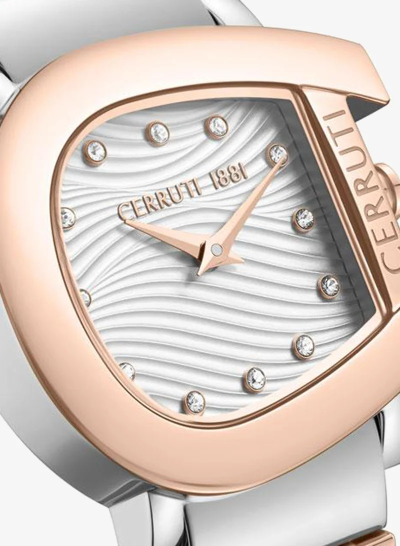 CERRUTI 1881 Silver/Rose Gold Women's Cavallina 29mm Silver White Dial Stainless Steel Bracelet Analog Watch For Women for Women | Best Price UAE