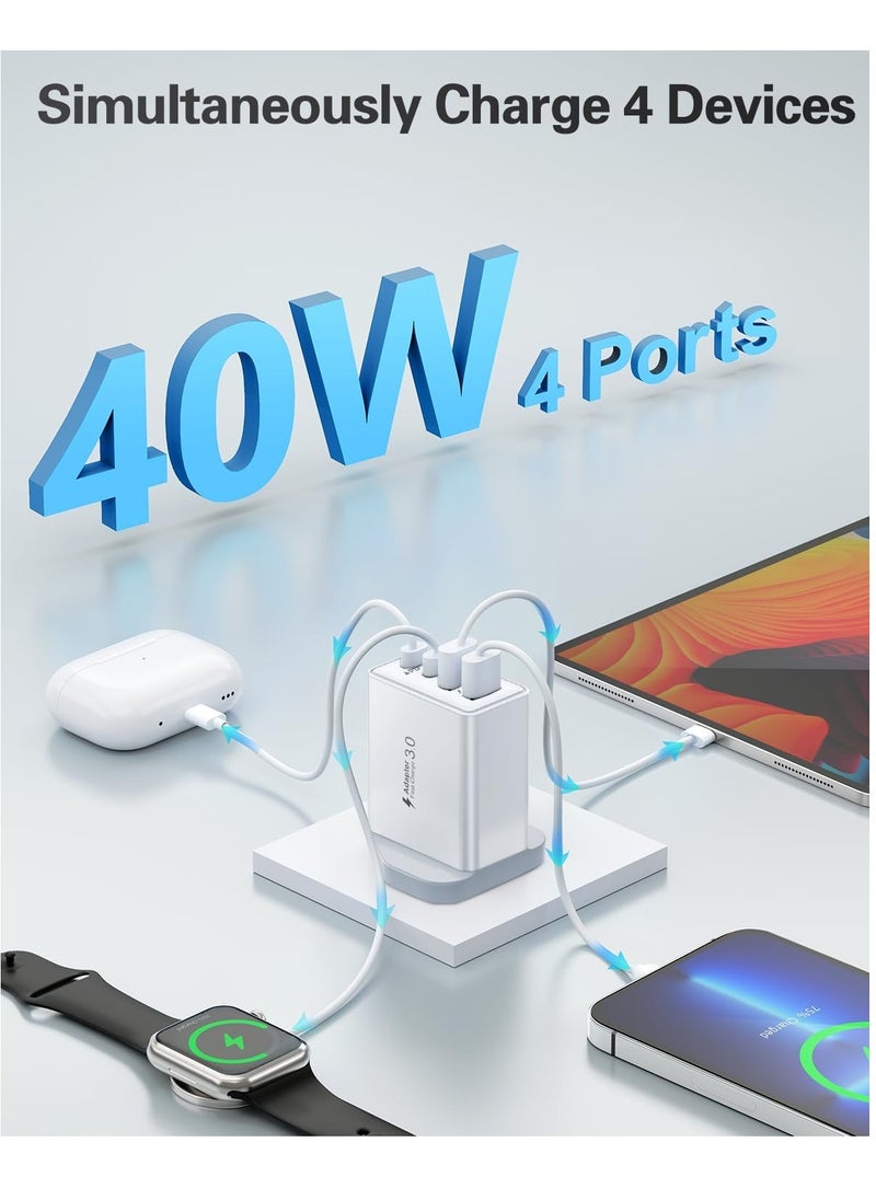 ELTRAZONE USB C Plug Fast Charge, 40W Multi USB Plug Fast Charger UK Charging Plug for iPhone 16, 15, 14, 13, 12, 11 Pro Max Plus X XS XR, Samsung, Multiport USB Wall Plug Dual USB-C Power Adapter Type C Charger Head  - Image 2