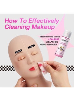 Calailis Lash Mannequin Head, CALAILIS Mannequin Head, Eyelash Extension Mannequin Head, Doll Head for Lash Extensions, Eyelash Mannequin Head with 4 Pairs Removable Eyelids (Skin Colour)  - Image 3
