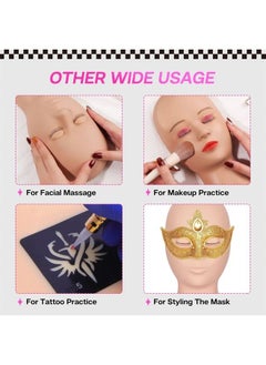Calailis Lash Mannequin Head, CALAILIS Mannequin Head, Eyelash Extension Mannequin Head, Doll Head for Lash Extensions, Eyelash Mannequin Head with 4 Pairs Removable Eyelids (Skin Colour)  - Image 5