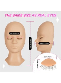 Calailis Lash Mannequin Head, CALAILIS Mannequin Head, Eyelash Extension Mannequin Head, Doll Head for Lash Extensions, Eyelash Mannequin Head with 4 Pairs Removable Eyelids (Skin Colour)  - Image 4