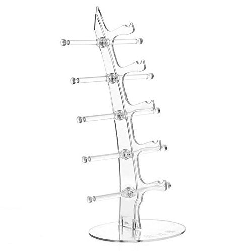 sccsport Eyeglasses Sunglasses Storage Display Stand Holder Organizer Case Show Rack for 5 Glasses - Image 2