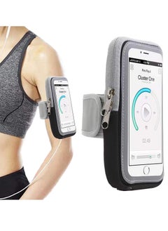 Qiccijoo Running Armband Phone Holder for Running Full Touchscreen Phone Arm Bands for Running Sports Phone Holder with Adjustable Band for iPhone 13 Pro Max 12 11 Xs Xr 8 7 Galaxy S20 S10 S9 S8