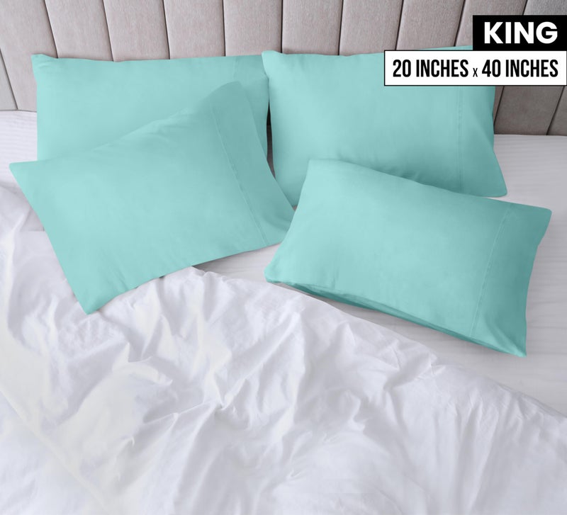 Utopia Bedding King Pillow Cases - 4 Pack - Envelope Closure - Soft Brushed Microfiber Fabric - Shrinkage and Fade Resistant Pillow Covers King Size 20 X 40 Inches (King, Spa Blue) - Image 2