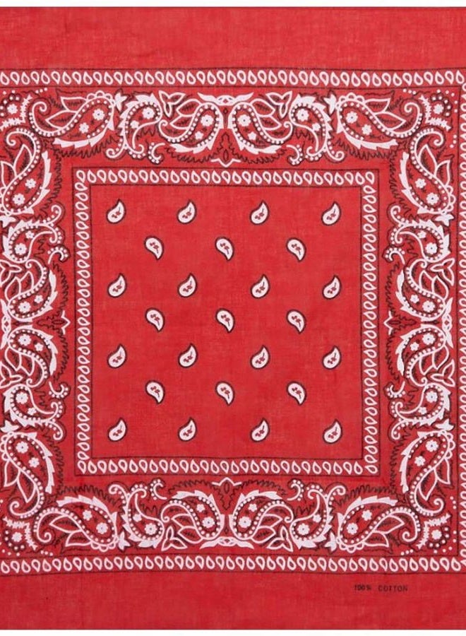 BOOLAVARD 1s, 6s, 9s or 12 Pack Cowboy Bandanas Bandana with Original Paisley Pattern (3 Pack Red White Black) - Image 3