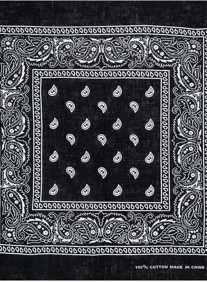 BOOLAVARD 1s, 6s, 9s or 12 Pack Cowboy Bandanas Bandana with Original Paisley Pattern (3 Pack Red White Black) - Image 2
