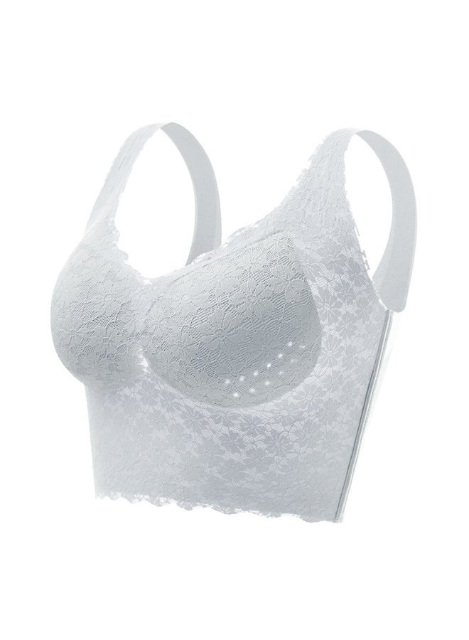 Summer Steel Ring-less Gathering Seamless Back Underwear High-side Plus Size Fat Girl Sports Vest Bra