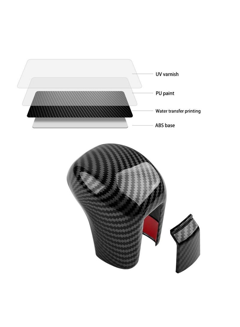 Carbon Shift Knob Cover for Tenth Generation Civic, Carbon Fiber Interior Shifter Sequins, Automatic Transmission Lever Trim, for Honda Car Decorations (for 2021/2020/ 2019/2018/ 2017/2016 Civic) - Image 2