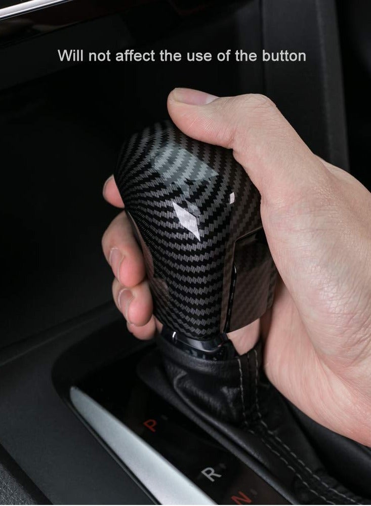 Carbon Shift Knob Cover for Tenth Generation Civic, Carbon Fiber Interior Shifter Sequins, Automatic Transmission Lever Trim, for Honda Car Decorations (for 2021/2020/ 2019/2018/ 2017/2016 Civic) - Image 3