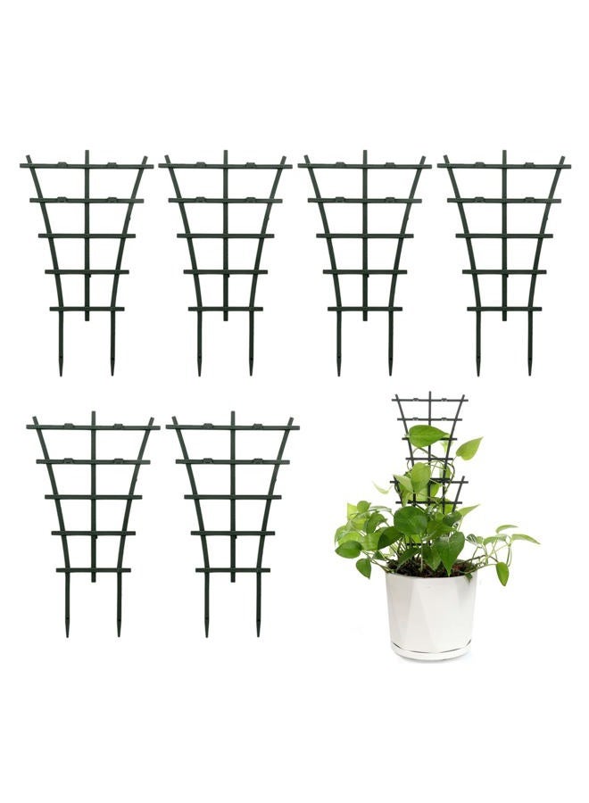Feitore Plant Trellis Indoor, 6Pcs Stackable Plant Trellis for Climbing Plants Indoor, Small Plant Climbing Trellis for Potted Plants Plastic Climbing Plant Support Trellis for Houseplant Hoya Pothos - Image 1