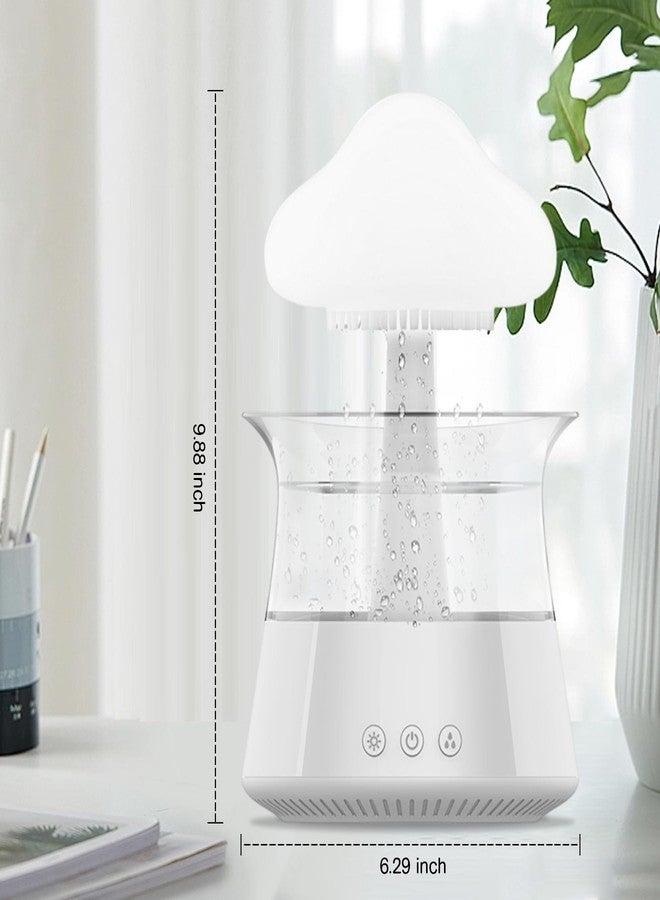 Rican Rain Cloud Humidifier Water Drip - Mushroom Aroma Diffuser, Essential Oil Diffusers, 300ml White Noise Aromatherapy Diffusers with 7 Colors Cloud Lights for Home, Large Room, Office - White - Image 3