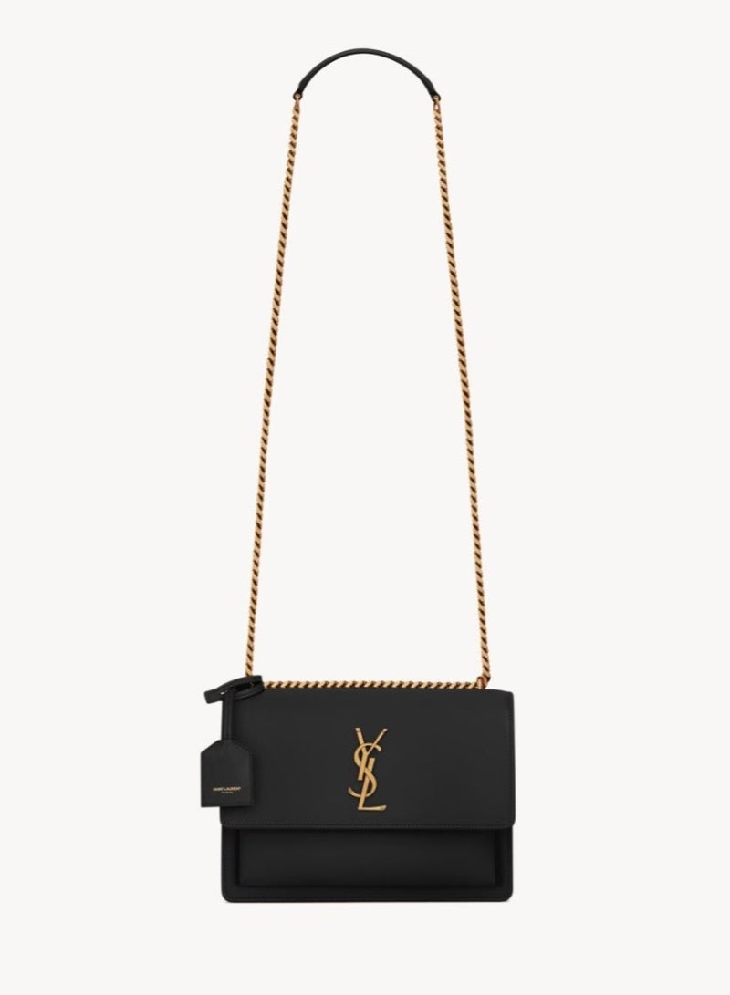 حقيبة YSL الكلاسيكية من الجلد الناعم - حقيبة كتف متقاطعة فاخرة بسلسلة للنساء - حقيبة أنيقة بإغلاق مغناطيسي للاستخدام اليومي والمكتب والسفر - Image 1