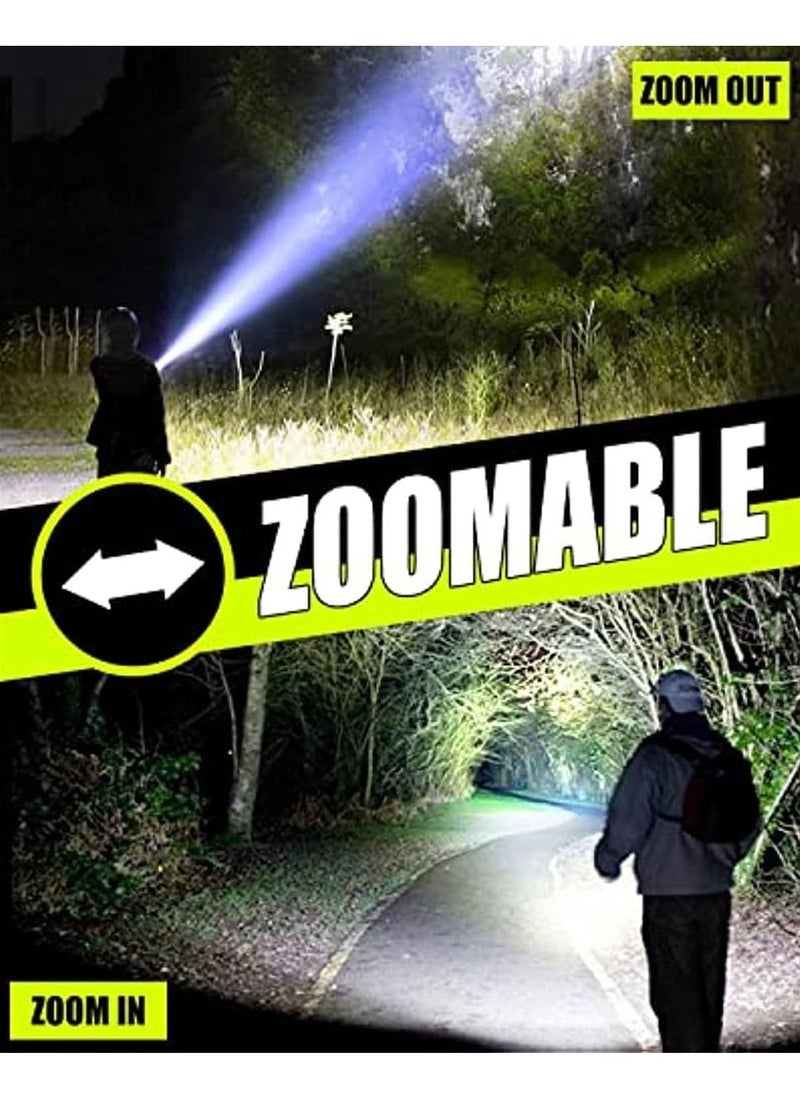 Generic - LED Flashlights High Powered 10000 Lumens Super Bright Tactical Flashlight Rechargeable Flash Light 5 Modes Zoomable Waterproof Flash Lights - Image 1
