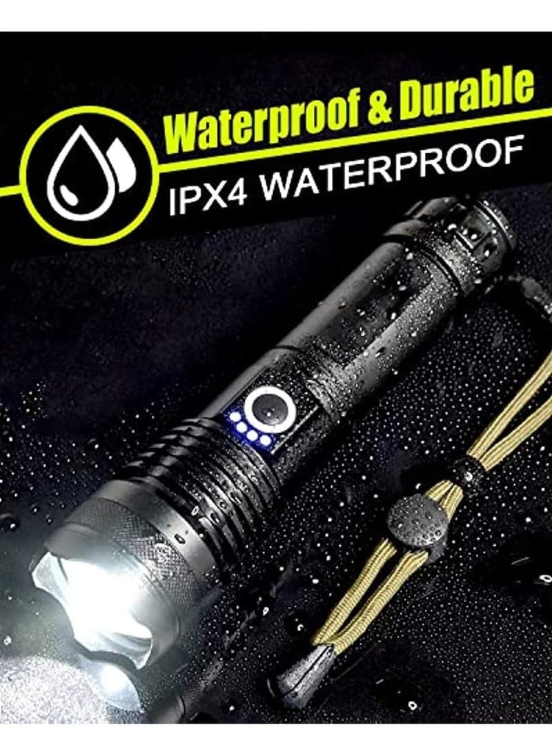 Generic - LED Flashlights High Powered 10000 Lumens Super Bright Tactical Flashlight Rechargeable Flash Light 5 Modes Zoomable Waterproof Flash Lights - Image 1