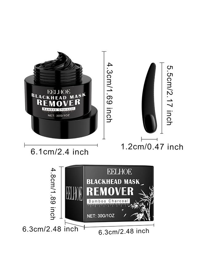 EELHOE - Blackhead Remover Mask Peel Off Face Mask Bamboo Charcoal Peel Off Black Mask Deep Cleansing Facial Mask Facial Purifying and Clean Blackhead Face Nose for All Skin Types Charcoal Mask 30g - Image 1