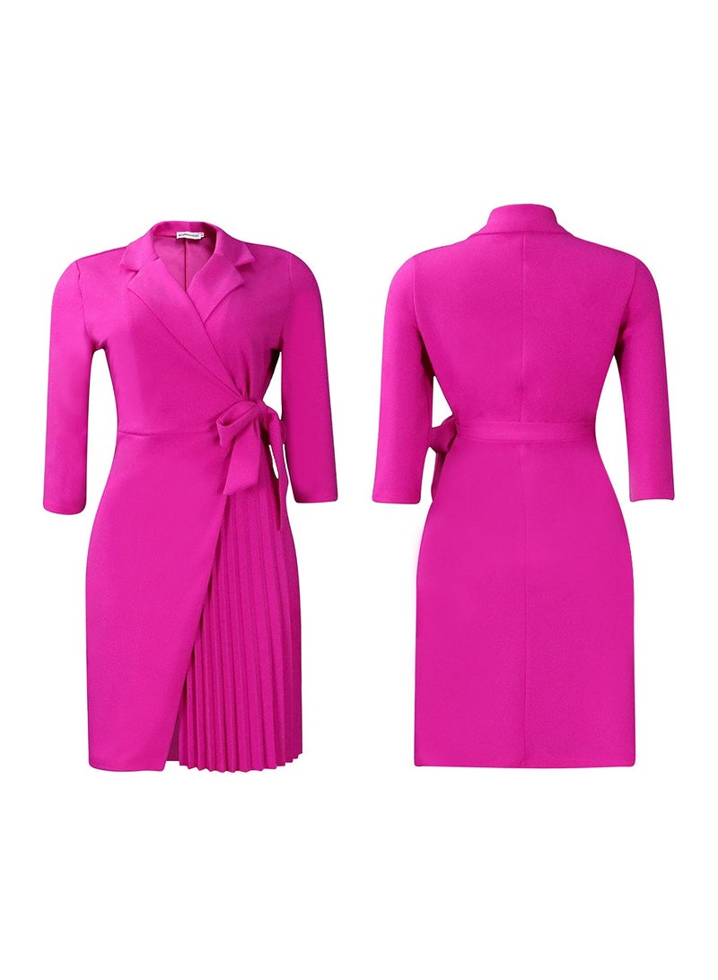Shougu Suit Collar Fashionable And Elegant Pleated Dress  - Image 2