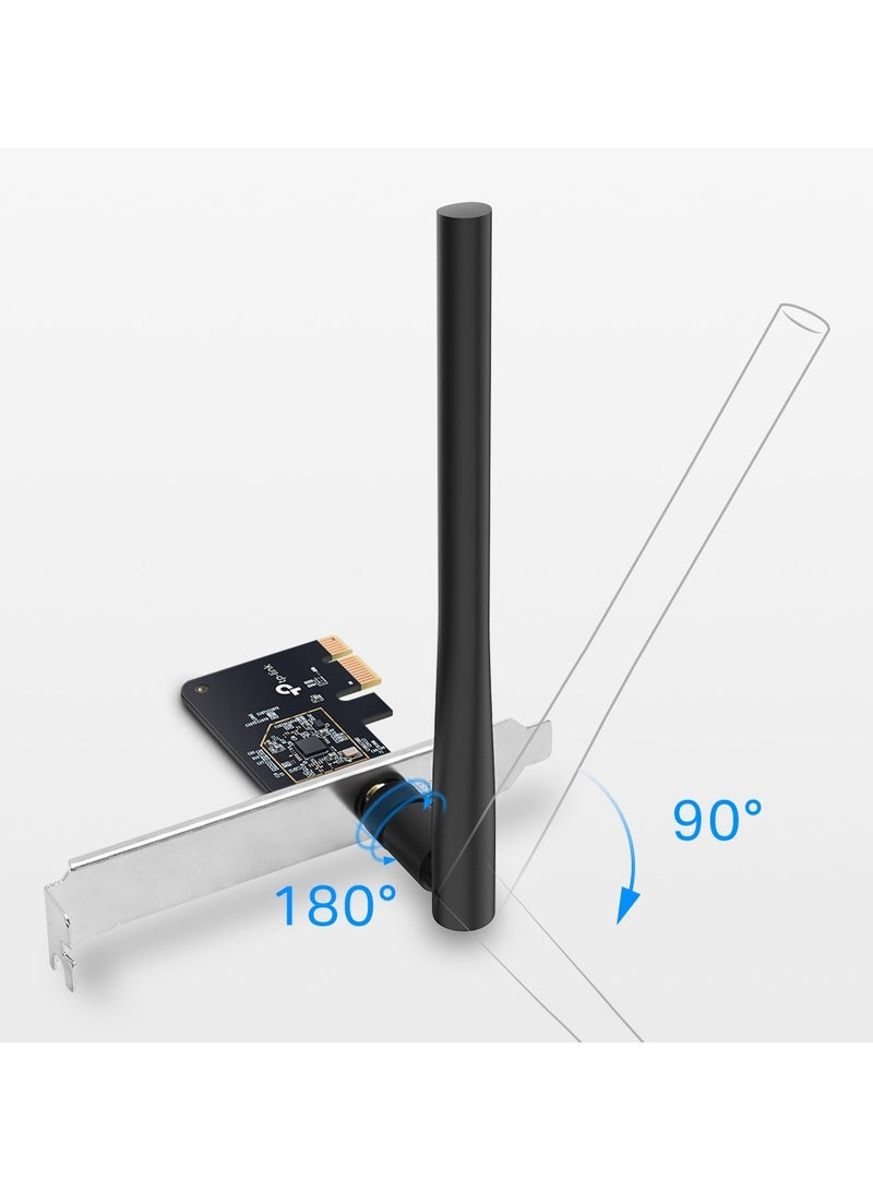 TP-Link PCIe WiFi Card for Desktop PC, Dual Band Wireless Internal Network Card(Archer T2E) High-Gain Antenna, MU-MIMO, WPA3, Low Profile, Supports Windows 10 Black - Image 2