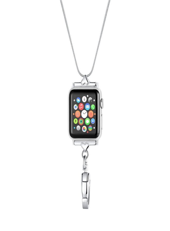 Divoti iWatch Necklace Adapter Compatible with Apple Watch | ID Badge Holder Necklace, Series 42/44/45mm | Stylish & Durable Stainless Steel | Snake Chain Strap Replacement Wearable Women & Men - Image 1