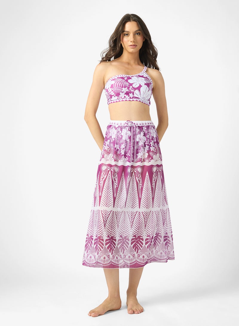 ايلا بيكيني مطبوع مع تنورة شاطئ - Image 1