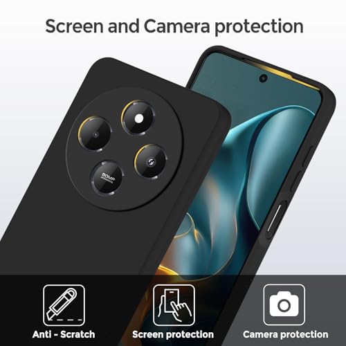 SBMS Silicone Back Cover Case for Mi Redmi 14C 5G / Mi A4 5G / Poco C75 5G / Poco M7 5G | Soft Micro-Fibre Lining Inside | Camera Protection Bump | Shockproof Back Cover Case for Redmi 14C 5G (Black) - Image 2