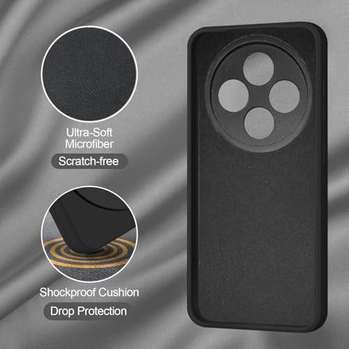 SBMS Silicone Back Cover Case for Mi Redmi 14C 5G / Mi A4 5G / Poco C75 5G / Poco M7 5G | Soft Micro-Fibre Lining Inside | Camera Protection Bump | Shockproof Back Cover Case for Redmi 14C 5G (Black) - Image 3
