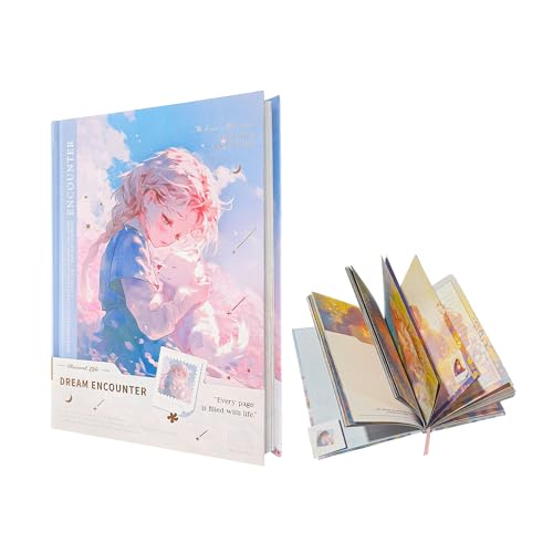 FunBlast Aesthetic Diary for Girls – Dream Encounter Notebook Diary, Cute Kawaii Stationery, Colorful Pages Travel Diary for Kids & Adults (A5 Size; 192 Pages) (Blue-Random) - Image 1