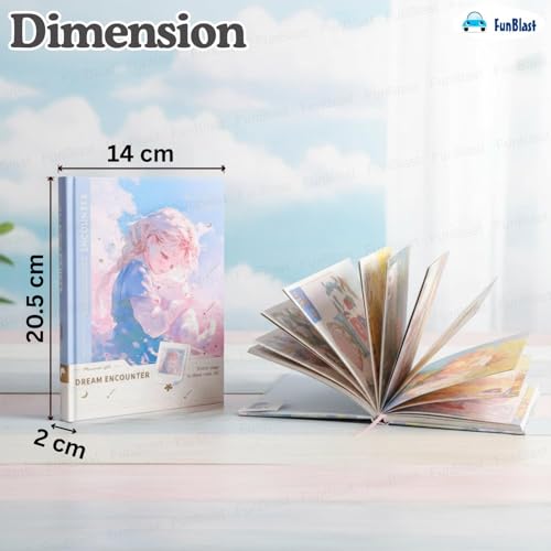 FunBlast Aesthetic Diary for Girls – Dream Encounter Notebook Diary, Cute Kawaii Stationery, Colorful Pages Travel Diary for Kids & Adults (A5 Size; 192 Pages) (Blue-Random) - Image 2