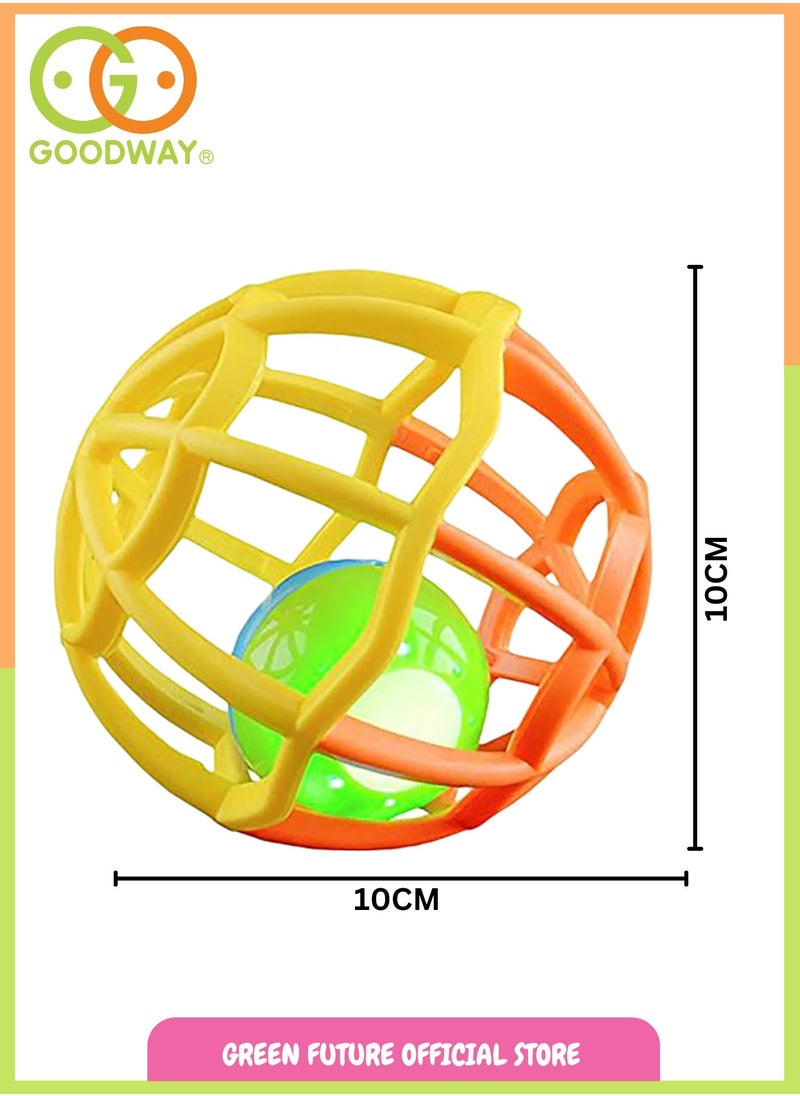 Goodway - Baby Soft Rattle Ball Toy with Inner Sound Ball & Light, Easy-to-Grip Sensory Play Toy for Infants 3+ Months, Safe & Lightweight Design – Multicolour - Image 1